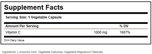 Solgar Vitamin C 1000 mg Ingredients